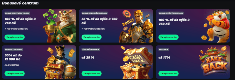 Bonusové centrum kasina BetonRed s cashbackem