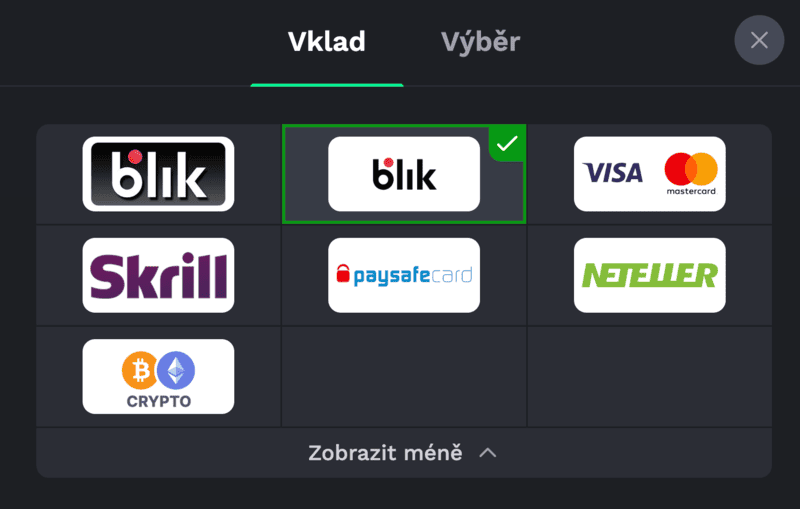 Platební metody pro české hráče v kasinu